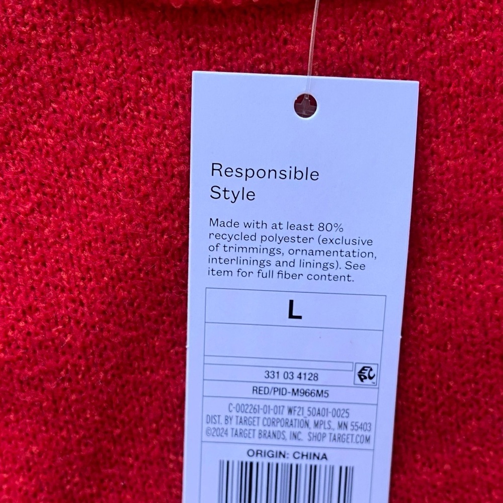 Wild Fable Vibrant Red Crew Neck Crop Sweater - Picture 4 of 4
